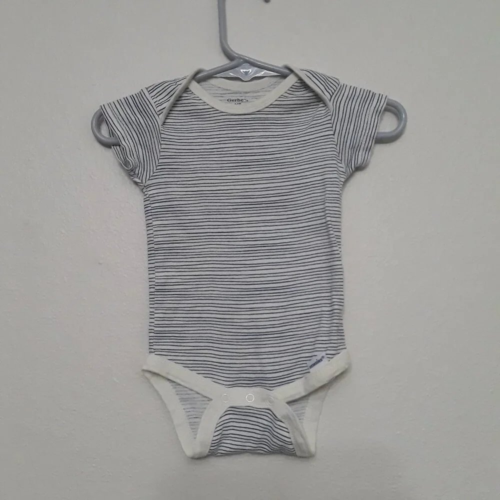 Gerber Striped Black and White Bodysuit